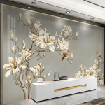 Seinamaaling Klassikalises stiilis 3D stereo lilled linnud seinamaaling elutuba TV diivan magamistuba 3D tapeet 200 cm(W) x 140 cm(H)