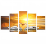 L&otilde;uendimaal HD-print suur 5 paneeliga Love Way Swani pildid plakatitel Seinakunst elutoa jaoks Kodukaunistused Aksessuaarid Ilma raamita 20x35cm*2 20x45cm*2 20x55cm*1