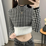 Sametine naiste sviiter s&uuml;gis-talvine polsterdatud ja paksendatud poolk&otilde;rge kaelusega &otilde;huke veniv alaosa s&auml;rk Polsterdatud mugav ja pehme kampsun S must