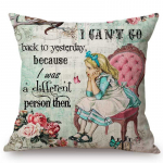 Alice in Wonderland padjakate Armas j&auml;nesekass, tr&uuml;kitud diivanipadi Vintage kodu dekoratiivne padjap&uuml;&uuml;r