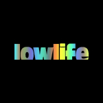 Loominguline kleebis LOW LIFE autovin&uuml;&uuml;lkleebise veekindlatel autokleebistel 20x4.4cm valge