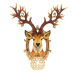 Vintage seinalamp Creative Deer Head elutuba Seinavalgusti Magamistoa Esiku kristalllamp Diameter 50cm kuld