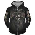 Moodne 3D k&otilde;ikjal tr&uuml;kitud must kapuuts/jakk Unisex gooti t&otilde;mblukuga dressipluus Meeste pullover t&auml;navar&otilde;ivad 3XL gray