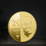 M&auml;lestame NBA staari Kobe Bryanti m&uuml;ndi m&auml;lestusmedal Mamba vaim s&uuml;mbol R&auml;stikum&auml;rk Korvpalli m&auml;lestusm&uuml;nt nr 8 &; Nr.24 40*3 kuld