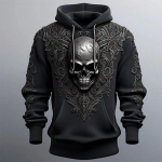 Moodne meeste kapuuts Horror Skull 3D Prindiga Kevadine pikkade varrukatega dressipluus vabaaja r&otilde;ivad Suurem&otilde;&otilde;tmeline kapuutsiga s&auml;rk meestele Pullover XL