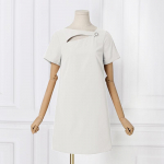 VONDA naiste suvised &uuml;mara kaelusega l&uuml;hikeste varrukatega p&auml;rlin&ouml;&ouml;biga sirged &uuml;hev&auml;rvilised l&uuml;hikesed kleidid 5XL valge