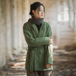 Johnature naiste pluss puuvillased soojad pargid Hiina stiilis &uuml;hev&auml;rvilised sidemega mantlid talvised vintage naiste pargid One Size kohv