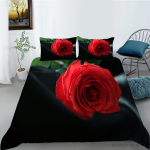 3D romantiline roosiga voodipesukomplekt naiste suletekk ja padjap&uuml;&uuml;r 2/3 tk t&uuml;drukute teismeliste tekikate DE135 * 200 t&auml;issuuruses lillemustriga kate Baby 100x135cm