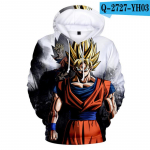 Kevad-s&uuml;gis Anime 3D Prinditud Pusad Meeste/naiste dressipluus Goku taskukapuuts Mood Streetwear Goku dressi&uuml;likond Suured topid M