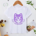 Aphmau T-s&auml;rk Kawaii Aphmau T-s&auml;rgid Prindiga Printsess Lasteriided Multifilmid Anime Poisid T&uuml;drukud S&auml;rk Kassidega Suvetopsid 11-12T(160cm)