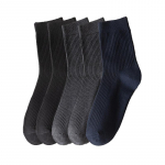 5 paari/partii Meeste vertikaalsed triibulised puuvillased sokid s&auml;&auml;re keskele hingavad sokid &Auml;rispordisokid 5 Pairs must/tumehall v&auml;rv