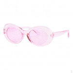 Women's Retro Transparent Goggles Glasses Novelty Sunglasses Costume - Pink, as described