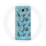 &Uuml;mbris Samsung Galaxy A8 2018 Butterflies sinise taustaga