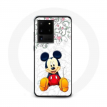 Coque pour Samsung Galaxy S20 Ultra Mickey Mouse Fleurs C&oelig;urs