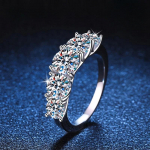 3,6 ct D v&auml;rvi moissaniidist s&otilde;rmused naistele pulmadeks GRA-ga, 925 sterlingh&otilde;be, plaaditud 18k valge kullaga, igavikus&otilde;rmus 5