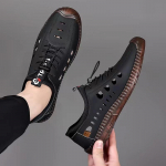 2024. aasta sandaalid meestele, kevadsuvi, uued, libisemiskindla pehme tallaga, &otilde;&otilde;nsad, hingavast nahast jalatsid 39 must