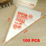 100 tk. &Uuml;hekordselt kasutatav torukott Kreemikott koogikreemist pressitud magustoidukaunistustest saiakeste n&auml;pun&auml;ide Koogipressid Koogit&ouml;&ouml;riistad k&ouml;&ouml;girestorani jaoks 40*35*24cm