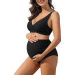 CHARMLEAKS K&otilde;rge v&ouml;&ouml;kohaga rasedate ujumistrikoode bikiinikomplekt V kaelaga rasedate ujumiskost&uuml;&uuml;mid Push Up kaheosalised ujumisriided XL