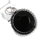 Natural Black Spinel Gemstone Handmade 925 Sterling Silver Pendant 1.77 i3u46