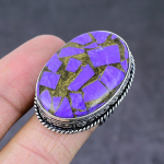 Natural Copper Charoite Gemstone Handmade 925 Sterling Silver Ring Size 8.5 r5y38
