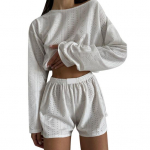 2 tk/komplekt Naiste top l&uuml;hikesed p&uuml;ksid, &otilde;&otilde;nsad, elastsed v&ouml;&ouml;kohad lahtised pikad varrukad O kaela &otilde;huke &uuml;hev&auml;rviline hingav pehme koduriiete T-s&auml;rk l&uuml;hikeste p&uuml;kste komplekt M helesinine v&auml;rv