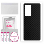 apgo Protective Skin Sticker for the back compatible with Vivo X70 Pro, Wrap Film, Foil, Vinyl - Pattern Carbon Black