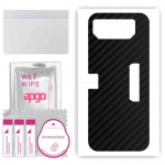 apgo Protective Skin Sticker for the back compatible with Asus Rog Phone 6D Ultimate, Wrap Film, Foil, Vinyl - Pattern Carbon Black