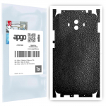 apgo Protective Skin Sticker for the back+sides compatible with Huawei Mate 10, Full Wrap Film, Foil, Vinyl - Pattern Black Leather