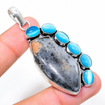Natural Dendrite Opal, Monalisa Gemstone 925 Sterling Silver Pendant 2.44 n4w99