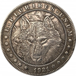 1921 USA AMEERIKA &Uuml;HENDRIIGID Wolf Hobo nikli m&auml;lestusesemed, kogutavad suveniirid h&otilde;bem&uuml;ndid