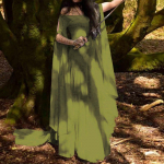 Naiste Retro Cosplay Vintage Party Club Elegantne kleit Maxi kleit L roheline