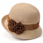 Trendikas lillekujundusega &auml;mbrim&uuml;ts Elegantne valtsitud &auml;&auml;rega &uuml;hev&auml;rvilised valamum&uuml;tsid Klassikaline hingav kalameeste m&uuml;ts naistele t&uuml;drukutele M（56-58cm） beež