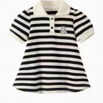 T&uuml;drukute Stripe Bear polokleit suvine l&uuml;hikeste varrukatega klappkrae Baby Academy stiilis trendikas kleit t&uuml;drukutele vanuses 2&ndash;10 150 must