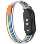 Nailonist hingav rihm Xiaomi Mi Band 8 k&auml;ev&otilde;rule, metallist peaosakeste suvine asendusrihm for Mi Band 8 hall v&auml;rv/sinine