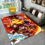 Anime Demon Slaye Area vaip, multifilmi vaibavaip elutuppa, laste magamistoa diivani uksematt, lastem&auml;ngu libisemiskindel p&otilde;randamatt 230x160cm(90x62in)