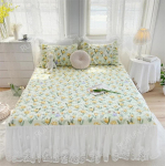 Uus printsessi 100% puuvillane pitsist voodi seelik voodi kate voodilina paks voodi seelik libisemiskindel madratsi kate Protector volangidega voodi seelik 1pc Skirt 120x200cm