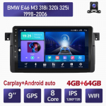 Android autoraadio stereo BMW E46 M3 318i 320i 325i 1998-2006 2 DIN multimeedia Carplay navigatsioon Autoradio GPS WIFI peakomplekt 4+64GB 4+64GB
