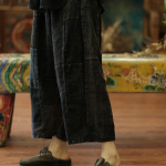 Johnature Naiste Vintage Patchwork V&auml;rvi sirged p&uuml;ksid Elastne v&ouml;&ouml;koht Kevadp&uuml;ksid Lahtised naiste p&uuml;ksid One Size