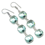 Swiss Blue Topaz Gemstone Handmade 925 Sterling Silver Earring 2.48 a7d29