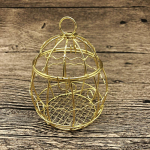 Mini Metal Gold Vintage Retro Bird Cage kommikarbid Baby Shower Favor kinkekarp