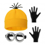 1 komplekt M&uuml;ts Kindad Prillid Komplekt Kollane Nokam&uuml;ts Multifilmi tegelane Cosplay Aksessuaarid &Uuml;hes suuruses Steampunk kaitseprillid Halloweeni kost&uuml;&uuml;m kollane