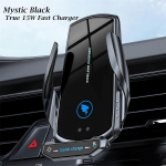Juhtmeta autolaadija, 15 W kiire autolaadija, automaatselt kinnituv auto juhtmevaba laadija &otilde;huventilaatoriga autotelefoni kinnitus, mis &uuml;hildub iPhone 15 14-ga.... must