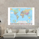 225*150 cm hispaania keeles Maailmakaart riigilippudega Maaling Plakat Kodukaunistused Koolitarbed