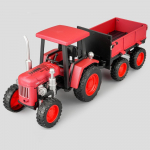 1/32 Traktori m&auml;nguasja sulamist survevalu simulatsiooniauto mudel, tsink-metallist kere, plastikust &scaron;assii, kummist rehviga s&otilde;iduk poisile s&uuml;nnip&auml;evakingiks punane