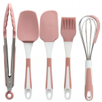 5 tk/komplekt silikoonist k&uuml;psetust&ouml;&ouml;riist Spaatliga kaabitsa&otilde;li pintsel munavispli toiduklamber kuumakindel toiduklass roosa