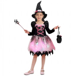 Laste t&uuml;drukute n&otilde;iakost&uuml;&uuml;m pikkade varrukatega kleit Halloweeni cosplay suurus 3-12 tuledega 140