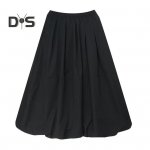 Naiste A-seeria seelik Elastne k&otilde;rge v&ouml;&ouml;kohaga pitsiline suur seelik taskutega, &uuml;hev&auml;rviline vabaaja pikk seelik M must