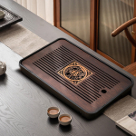 Bambusest teealuse drenaaž traditsiooniline, Kungfu laud veehoidlaga teemaja, kontori jaoks, Style B