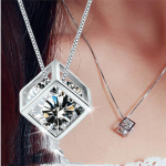 Tempel H&otilde;be Naiste Kaelakee Mood Lopsakas K&otilde;rge Kvaliteediga Kristall Tsirkoon Ruudukujuline Ripats Rangluukett Ehted Kingitused