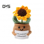 Heegeldatud Positiivsed Potitaimed Kaardiga Emotsionaalne Toetus K&auml;sitsi Kootud P&auml;evalill Sukkulent Avokaado Brokoli S&uuml;da Nukk Dekoratsioon Ornament F